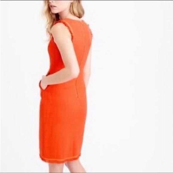 J. Crew Orange Tweed Sleeveless Sheath Dress - Picture 2 of 15